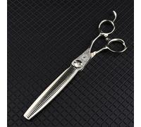 TTOOGO Professional Hair Cutting Scissors, 7.0-Inch Barber Shears with Damascus-Style Pattern, 440C Steel Straight Blade and Crane Handle for Salon Stylists, Precision Trimming and Styling,B