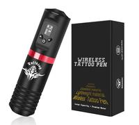 TTOOGO Professional Wireless Tattoo Pen with 1800mAh Battery - Digital Rotary Tattoo Machine with 3.5mm Stroke Length, LCD Display, USB-C Charging for Lining and Shading Work,Black Red