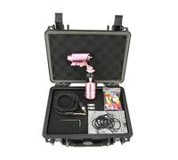 TTOOGO Rotary Tattoo Machine with Adjustable Stroke - Hollow Cup Motor Tattoo Machine for Lining and Shading, 4 Types of Shrapnel, Lightweight Aluminum Frame for Professional Artists,Pink