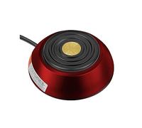 TTOOGO Stainless Steel Tattoo Foot Pedal - Round 360° Tattoo Switch with Anti-Slip Base, 1.45m Cable, Weighted Design for Tattoo Machine Power Supply and Tattoo Kits,Red