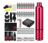 TTOOGO Tattoo Pen Kit Complete Tattoo Kit with Power Supply Tattoo Pen Set Tattoo Equipment All-In-One Machine Tattoo Set for Beginners,Pink