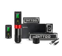 TTOOGO Wireless Rotary Tattoo Pen with 2000mAh Battery - Professional Rotary Tattoo Machine with LED Display, 3.5mm Stroke, and Adjustable Voltage for Lining and Shading,Red,2 batteries