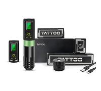 TTOOGO Wireless Rotary Tattoo Pen with 2000mAh Battery - Professional Rotary Tattoo Machine with LED Display, 3.5mm Stroke, and Adjustable Voltage for Lining and Shading,Green,2 batteries