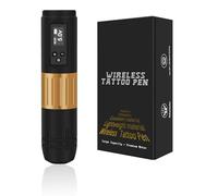 TTOOGO Wireless Tattoo Pen - 1600mAh Battery, Adjustable Stroke Length, USB Charging, LCD Screen Display, Up to 6 Hours Continuous Use, Professional Tattoo Machine for Lining Shading,Gold