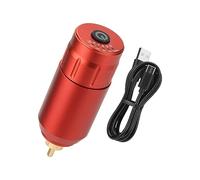 TTOOGO Wireless Tattoo Pen Battery - 1300mAh RC Power Supply with Memory Voltage Setting, USB Rechargeable Aluminum Alloy Tattoo Battery for Rotary Machine Use,Red