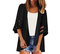 TTorju Women Chiffon Kimono Cardigans Summer Puff Half Sleeve Open Front Plain Beach Cover Ups Lightweight Casual Loose Blouse Sarong Shawl Tops for Ladies High Low Hem Black