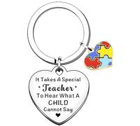 TTOVEN Autism Teacher Gifts Autism Awareness Appreciation Presents It Takes A Special Teacher to Hear What A Child Cannot Say Keyring Teacher Gift Autism Awareness Educator Presents