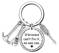 TTOVEN Grandad Gifts Father's Day Gifts If Grandad Can't Fix It No One Can Birthday Keyring