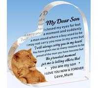 TTOVEN Heart Acrylic Plaque - My Dear Son - Small - Multi-purpose Decorative Item