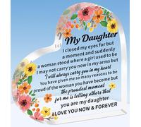 TTOVEN Heart-Shaped Acrylic Plaque - Daughter Gift from Mum Dad for Birthday, Mothers Day, Graduation