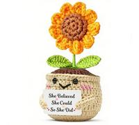 TTOVEN Inspirational Gifts for Women She Believed She Could So She Did Handmade Positive Sunflower Crochet