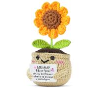 TTOVEN Mummy Gifts Handmade Positive Sunflower Crochet for Mummy Birthday From Daughter Son A Tiny Sunflower is here to always remind you
