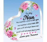 TTOVEN Nan Birthday and Mothers Day Gift - Beautiful Heart Acrylic Plaque for Christmas