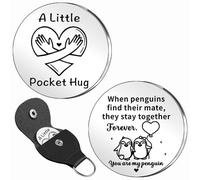 TTOVEN Pocket Hug Gifts For Boyfriend Girlfriend Valentines Birthday Penguin Pocket Hug Keyring Gifts for Wife Husband Couples