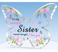 TTOVEN Sister Gifts Sister Birthday Gifts Graduation Gifts for Sister Beautiful Butterfly Acrylic Plaque-To My Beautiful Sister