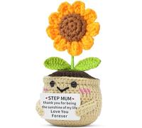 TTOVEN Step Mum Handmade Positive Sunflower Crochet Mum Gifts From Daughter Son Thank You for Being the Sunshine of My Life
