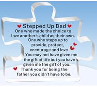 TTOVEN Stepped Up Dad Gifts Step Dad Gifts Puzzle Acrylic Fathers Day Birthday Christmas Presents