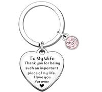 TTOVEN Valentines Day Gifts for her Wife Gifts Wife Keyring Wife Birthday Gifts