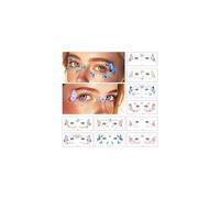TTPSRY 10 Sheets Butterfly Face Temporary Tattoos Glitter Eye Stickers Waterproof Makeup Decals for Festival Party Costume Halloween and Creative Face Art