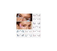 TTPSRY 10 Sheets Butterfly Face Temporary Tattoos Glitter Eye Stickers Waterproof Makeup Decals for Festival Party Costume Halloween and Creative Face Art