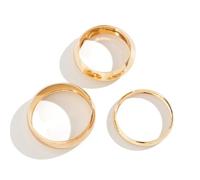 TTPSRY 3 Piece Smooth Round Bangle Bracelet Set Stackable Minimalist Metallic Cuff Wristband Jewelry Collection Women Accessories