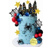 TTPSRY 32 Pcs Spider Cake Topper Birthday Party Cake Decorations Spider Theme Party Decor for Kids Girls Boys Happy Birthday Supplies