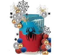 TTPSRY 41 pcs Spider Cake Topper Birthday Party Cake Decorations Party Decor for Kids Girls Boys Happy Birthday Decorations
