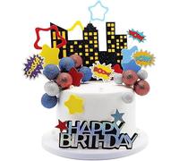 TTPSRY 51 pcs Spider Cake Topper Birthday Party Cake Decorations Party Decor for Kids Girls Boys Happy Birthday Decorations