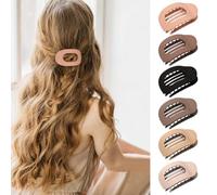 TTPSRY 6 Pcs Flat Hair Clip for Women - Large Hair Claw Clip Non-Slip Grip Strong Hold - Hair Styling Accessories for Girls Everyday