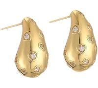 TTPSRY Boucles d'Oreilles Goutte 'Eau Piercing Helix Tragus Bijoux Piercing Oreille Clous d'Oreilles Forme Larme with Motifs Coeurs Incrustés de Cristaux Accessoires Bijoux Femme, Taglia unica, Metal