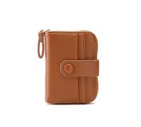 TTPSRY Card Holder Women Short Accordion Small Wallet Comfortable PU Leather Zipper Large Capacity Credit Purse Multiple Slots Slim Wallet ID Mini Wallet, brown