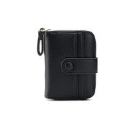 TTPSRY Card Holder Women Short Accordion Small Wallet Comfortable PU Leather Zipper Large Capacity Credit Purse Multiple Slots Slim Wallet ID Mini Wallet, Black/White