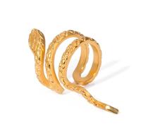 TTPSRY Ear Cuff Earrings for Women Punk Snake Gold Circle Hoop Hypoallergenic Non Piercing Statement Jewelry for Daily Wear and Party (Gold)
