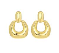 TTPSRY Earrings for Women Double Hoop Earrings Crystal Round Trapezoo Earrings Metal Earrings Statement Geometric Hypoallergenic Gift for Holiday Anniversary, Alloy Steel