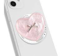 TTPSRY Magnetic Phone Grip Stand Airbag Holders Cute Bow Solid Colour Heart Support Accessories for Suitable for Girls Smartphones Gifts(Pink)