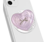 TTPSRY Magnetic Phone Grip Stand Airbag Holders Cute Bow Solid Colour Heart Support Accessories for Suitable for Girls Smartphones Gifts(Purple)