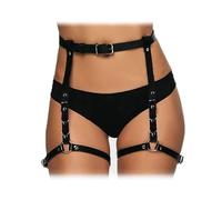 TTPSRY Punk Harness Leather Chains Waist Black Belly Layers Sexy Adjustable Beach Club Night Party Accessories Body Jewelry for Women and Girls, one size, Alloy, Without