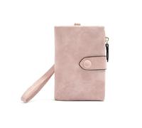 TTPSRY Purse Women Trifold Short Zipper Button Comfortable PU Leather Large Capacity Small Wallet Multiple Card Slots Wallet ID Short Wallet Gift, pink