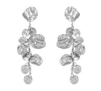 TTPSRY Silver Flower Petal Dangle Earrings Bohemian Earrings Tassel Earrings Exaggerated Flower Earrings Statement Jewelry for Women Daily Wear and Party Gifts (Silver)