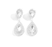 TTPSRY Women's Earrings Silver Dangle Earrings Cubic Zirconia Teardrop Bridal Wedding Earrings Hypoallergenic Statement Earrings Gifts for Women Mom