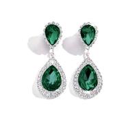 TTPSRY Women's Earrings Silver Dangle Earrings for Women Cubic Zirconia Teardrop Bridal Wedding Earrings Hypoallergenic Statement Earrings Gifts for Women Mom