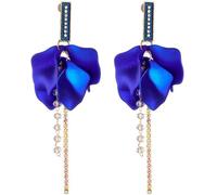 TTPSRY Women's Elegant Crystal Flower Dangle Earrings Long Jewellery Fashion Ceremony Wedding Party Gift Birthday Anniversary, one size, Resin, Resin