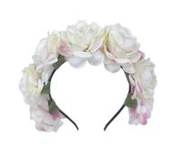 TTPSRY Women's Flower Headband Headwear with Flowers for Girl for Party Wedding Communion Birthday Carnival Halloween Wedding Holiday (Light Pink)
