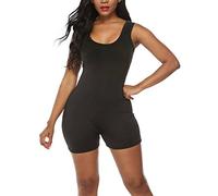 TTPSRY Women's Sexy Unitard Bodysuit Seamless Yoga One Piece Romper Summer Outfits Shorts Jumpsuits Gym Party Club Fashion Clothes (Black/L)