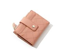 TTPSRY Women's Short Zip Coin Purse Button Soft Comfortable PU Leather Small Wallet Multiple Card Slots Wallet ID Travel Gift, pink