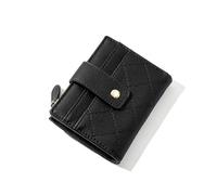 TTPSRY Women's Short Zip Coin Purse Button Soft Comfortable PU Leather Small Wallet Multiple Card Slots Wallet ID Travel Gift, Black/White