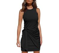 TTPSRY Women's Sleeveless Sexy Short Bodycon Strapless Dress Summer Beach Chic Backless Clubwear Cocktail Evening Tie Dress, Black, M