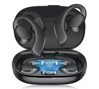 TTQ Open Ear True Wireless Earbuds Bluetooth 5.3, Wireless Sports Earbuds with Earhooks, 60H Playtime, Charging Case & LED Display, Waterproof for Running Workout
