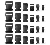 TTQiAnJ 24 Pcs Black Quick Release Buckle,25mm Plastics Multi Function Spare Buckle for Luggage,Rucksack/Back Pack