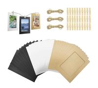 TTQiAnJ 30 Pcs Paper Photo Frame,6 inches DIY Cardboard Photo Hanging Display,Frames with Clips and Strings Photo Holders Photo Hanging Display Kit for Wall Décor